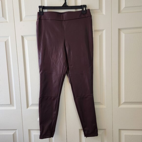 A New Day Purple Faux Leather Skinny Pants Leggings Size Large NWT - Picture 2 of 10